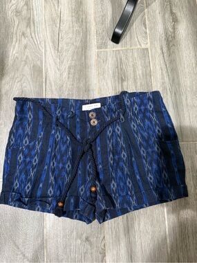 Blue Striped Women’s Drawstring Shorts